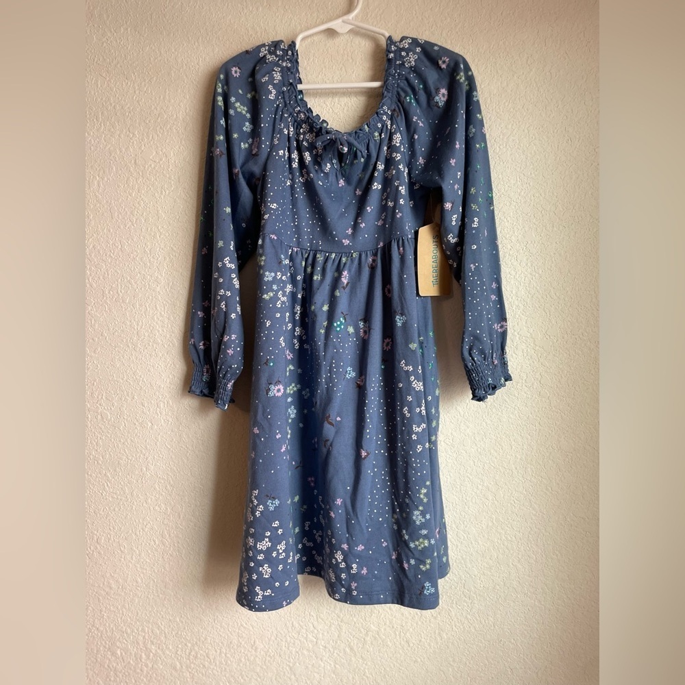 Thereabouts Blue Floral Long Sleeve Dress size XS 4/5-NWT - Picture 5 of 5